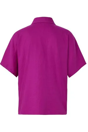 Tchibo Leinenbluse - Damen - Gr. 44 - dunkelrosa