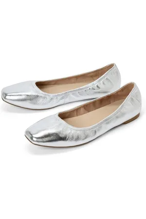 Tchibo Leder-Ballerinas - Damen - Gr. 38 - silber