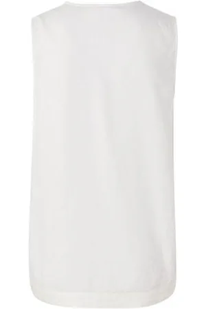Tchibo Ärmellose Leinenbluse - Damen - Gr. 40 - weiß