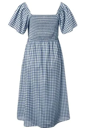 Tchibo Kariertes Webkleid - Damen - Gr. 40 - hellblau/kariert