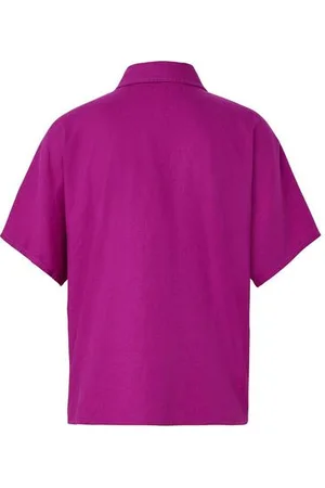 Tchibo Leinenbluse - Damen - Gr. 38 - dunkelrosa