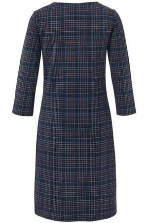 Tchibo Kariertes Kleid - Damen - Gr. 34 - dunkelblau