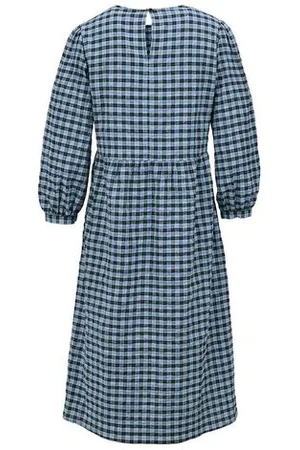 Tchibo Seersucker-Kleid - Damen - Gr. 36 - schwarz/kariert