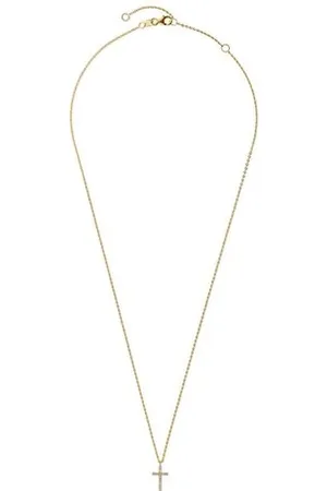 Tchibo 585 Gold Kette Kreuz - weiß