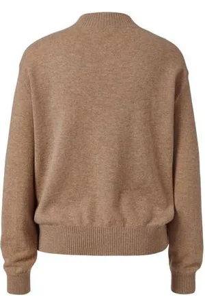 Tchibo Feinstrickjacke mit Cashmere - Gr. M - cognac