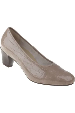 tessamino Tessamino | Damen Pumps | Sola-Stretch in Lack Optik Krokoprint | Weite H | wechselbares Fußbett mit Microfaserüberzug
