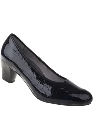 tessamino Tessamino | Damen Pumps | Sola-Stretch in Lack Optik Krokoprint | Weite H | wechselbares Fußbett mit Microfaserüberzug