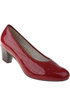 tessamino Tessamino | Damen Pumps | Sola-Stretch in Lack Optik Krokoprint | Weite H | wechselbares Fußbett mit Microfaserüberzug