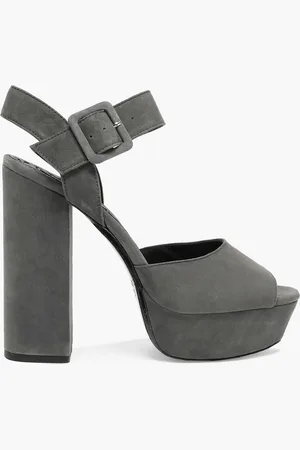 ALICE+OLIVIA Alice Olivia - Lily Plateausandalen aus Veloursleder - Grau - EU 40