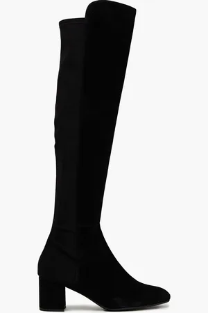 Stuart Weitzman Gillian 60 Overknees aus Veloursleder und Microstretch - - EU 35