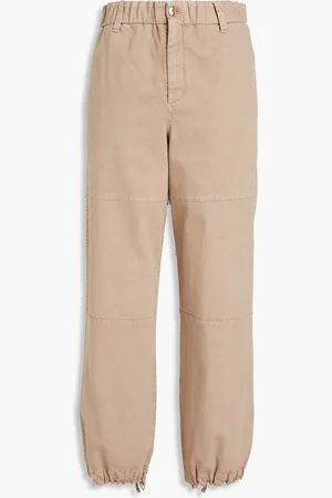 Brunello Cucinelli Hoch sitzende Karottenjeans mit Zierperlen - Neutral - IT 42