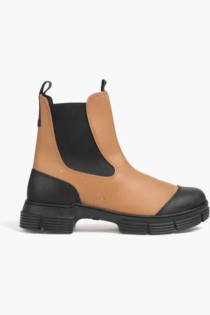 Ganni Zweifarbige Chelsea-Boots aus Gummi - Braun - EU 36