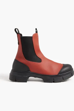 Ganni Zweifarbige Chelsea-Boots aus Gummi - Rot - EU 37