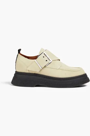Ganni Loafers aus Veloursleder mit Schnalle - Grün - EU 41