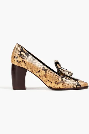 Tory Burch Pumps aus Leder mit Schlangeneffekt - - US 10