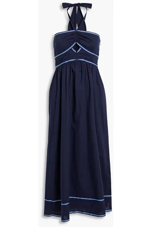 Sachin & Babi Reid Neckholder-Midikleid aus Baumwolle mit Cut-outs - Blau - US 8