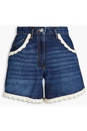 Maje Jeansshorts mit Häkelbesatz - Blau - FR 34