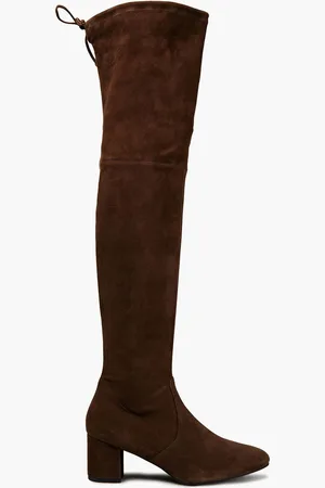 Stuart Weitzman Genna Overknees aus Stretch-Veloursleder - Braun - EU 35.5