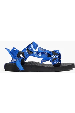 Arizona Love Trekky Sandalen aus Canvas mit Gaze-Besatz und Print - Blau - EU 36