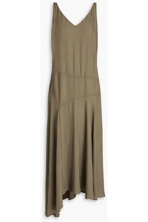 THEORY Midikleid aus vorgewaschenem Twill - Grün - US 8
