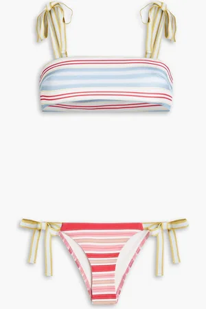 ZIMMERMANN Gestreifter Bikini mit Ripsbandbesatz - Blau - 1