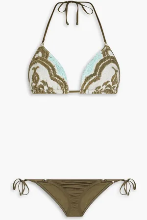 ZIMMERMANN Triangel-Bikini aus Jacquard - Grün - 0