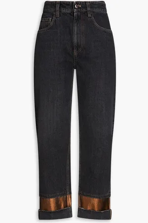 Brunello Cucinelli Hoch sitzende Cropped Jeans mit geradem Bein - Grau - IT 36
