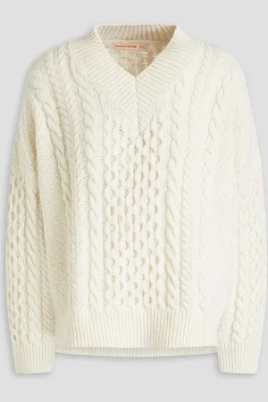 &Daughter Wollpullover mit Zopfstrickmuster - Weiß - L