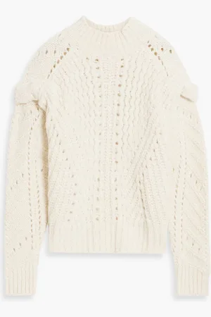 IRO Gebürsteter Lochstrickpullover - Weiß - M