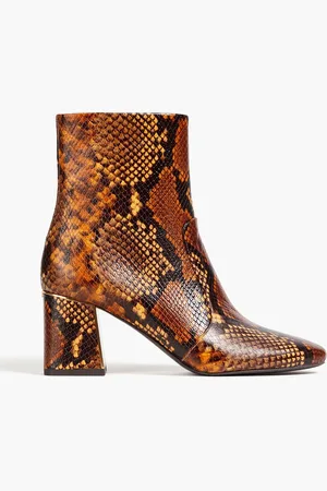 Tory Burch Gigi 70 Ankle Boots aus Leder mit Schlangeneffekt - - US 8