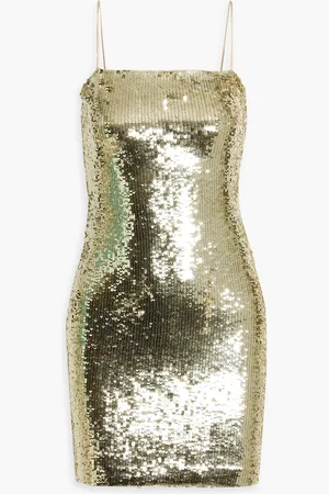 ALICE+OLIVIA Alice Olivia - Minikleid aus Stretch-Tüll mit Pailletten und Cut-outs - Metallic - US 4