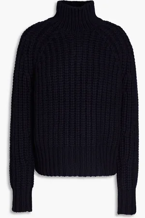Vince Rollkragenpullover aus einer gerippten Woll-Kaschmirmischung - Blau - XS