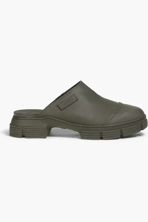 Ganni Mules aus Gummi - Grün - EU 35