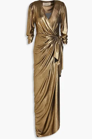 MARIA LUCIA HOHAN Wickelrobe aus Jersey mit Metallic-Effekt - Metallic - FR 34