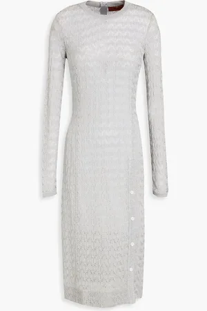 Missoni Midi-Strickkleid in Häkeloptik mit Metallic-Effekt - Metallic - IT 42