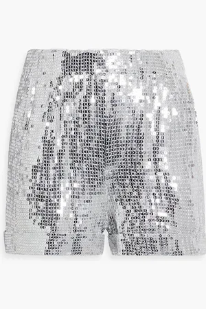 ALICE+OLIVIA Alice Olivia - Reagan Shorts aus Chiffon mit Pailletten - Metallic - US 10
