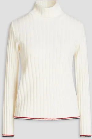 Thom Browne Rollkragenpullover aus geripptem Kaschmir - Weiß - IT 42