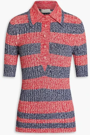 ZIMMERMANN Poloshirt aus Rippstrick mit Streifen - - 00