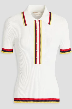 ZIMMERMANN Poloshirt aus Rippstrick - Weiß - 00