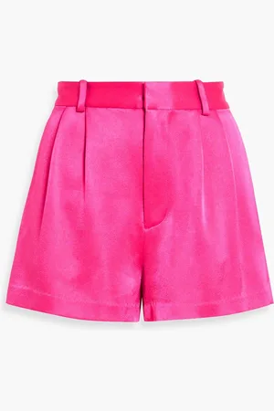 ALICE+OLIVIA Alice Olivia - Conry Shorts aus glänzendem Crêpe mit Falten - Pink - US 4