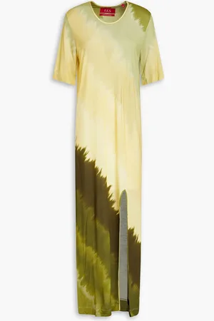 F.R.S For Restless Sleepers Muse Maxikleid aus Jersey mit Batikmuster - Grün - M