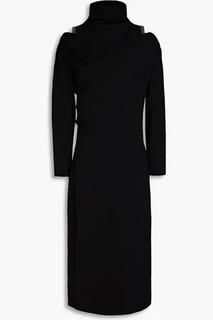 Brunello Cucinelli Midikleid aus Jersey aus einer Wollmischung mit Zierperlen und Cut-outs - - M