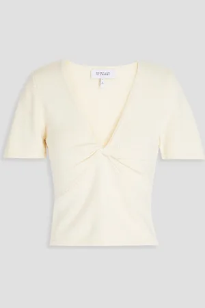 Derek Lam Oberteil aus einer Baumwollmischung mit Twist-Detail an der Vorderseite - Weiß - L