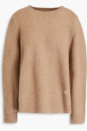Tory Burch Gerippter Pullover aus Kaschmir mit Stickereien - Neutral - L