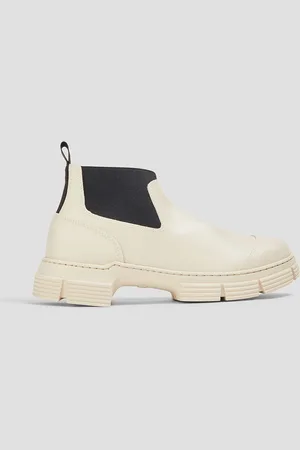 Ganni Crop City Ankle Boots aus Gummi - Weiß - EU 35