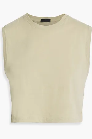 ATM Anthony Thomas Melillo Cropped Tanktop aus Baumwoll-Jersey - Grün - XL