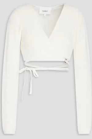 Bash Lowe Cropped Wickelcardigan aus einer Leinen-Baumwollmischung - Weiß - 0