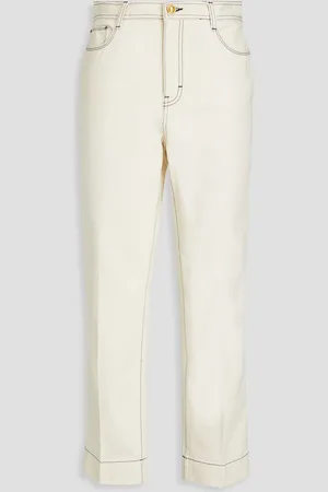 Tory Burch Hoch sitzende Cropped Jeans mit geradem Bein - Weiß - 30