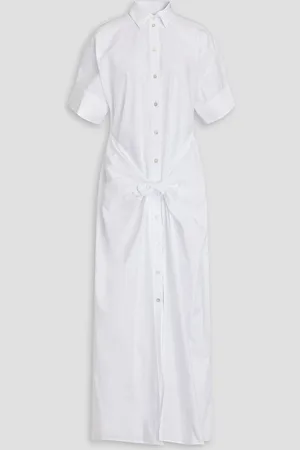 ROSETTA GETTY Maxikleid aus Baumwolle mit Knotendetail - - US 0