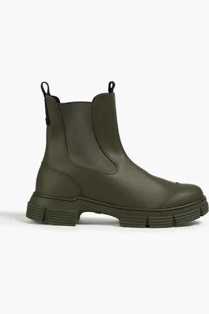 Ganni Ankle Boots aus Gummi - Grün - EU 36